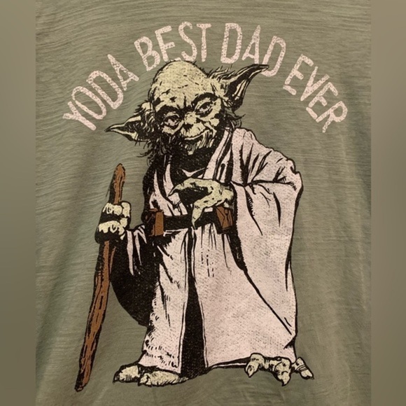 Star Wars Yoda Best Dad Ever T-Shirt Men's Size 2XL Short Sleeve Olive Green - Picture 3 of 9